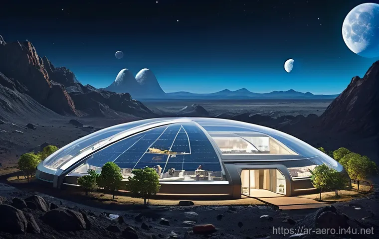 지구와 달 사이의 우주 교통망 - **Prompt:** A highly detailed, cinematic image of a bustling, futuristic space transportation networ...