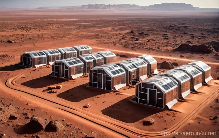 화성 거주 기술 - Image Prompt 1: First Martian Settlement Under Threat**