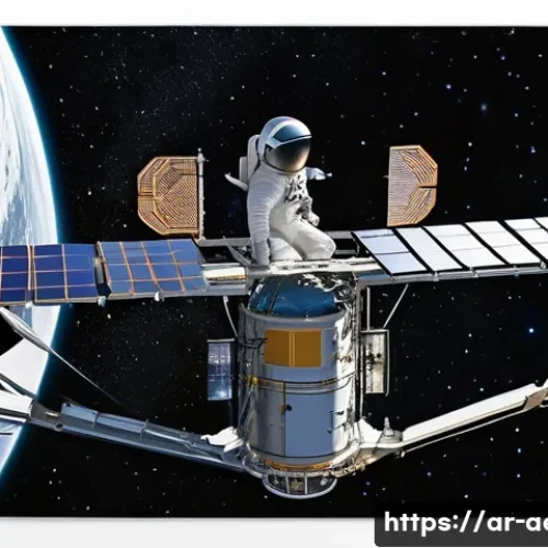 우주탐사선 엔지니어링 - A highly detailed illustration of a spacecraft&rsquo;s external structural frame designed for harsh space ...
